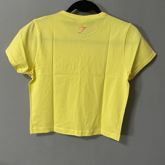 NWT Gymshark Diamante Graphic Baby Tee in Yellow and Pink. Size Small - Picture 6 of 9